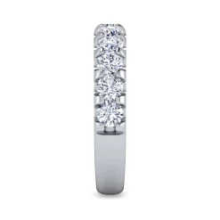 New Gabriel & Co. Tula - 14K White Gold Round 11 Stone Diamond Wedding Band - 1.49 ct
