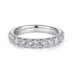 Sale Gabriel & Co. Tula - 14K White Gold Round 11 Stone Diamond Wedding Band - 0.95 ct