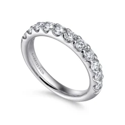 Sale Gabriel & Co. Tula - 14K White Gold Round 11 Stone Diamond Wedding Band - 0.95 ct