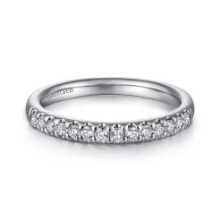 Hot Gabriel & Co. Tula - 14K White Gold Round 14 Stone Diamond Wedding Band - 0.25 ct