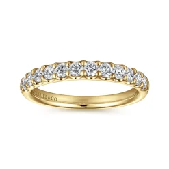 New Gabriel & Co. Tula - 14K Yellow Gold Diamond Anniversary Band - 0.75 ct