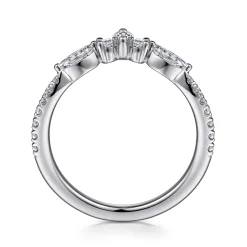 Hot Gabriel & Co. Tulsie - Curved Platinum Marquise and Round Diamond Anniversary Band - 0.45 ct