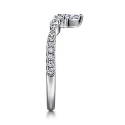 Hot Gabriel & Co. Tulsie - Curved Platinum Marquise and Round Diamond Anniversary Band - 0.45 ct