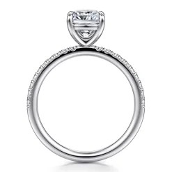 Clearance Gabriel & Co. Twain - 18K White Gold Cushion Cut Diamond Engagement Ring