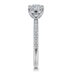 Clearance Gabriel & Co. Twain - 18K White Gold Cushion Cut Diamond Engagement Ring