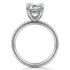 Online Gabriel & Co. Twain - 14K White Gold Emerald Cut Diamond Engagement Ring