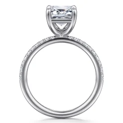 Online Gabriel & Co. Twain - 14K White Gold Emerald Cut Diamond Engagement Ring