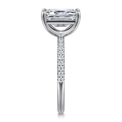 Online Gabriel & Co. Twain - 14K White Gold Emerald Cut Diamond Engagement Ring