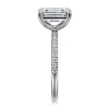 Best Gabriel & Co. Twain - 14K White Gold Emerald Cut Diamond Engagement Ring