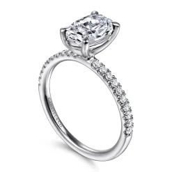 Sale Gabriel & Co. Twain - 14K White Gold Oval Diamond Engagement Ring