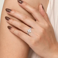 Sale Gabriel & Co. Twain - 14K White Gold Oval Diamond Engagement Ring