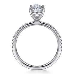 Sale Gabriel & Co. Twain - 14K White Gold Oval Diamond Engagement Ring