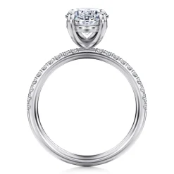 Hot Gabriel & Co. Twain - 14K White Gold Oval Diamond Engagement Ring