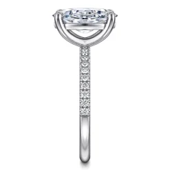 Hot Gabriel & Co. Twain - 14K White Gold Oval Diamond Engagement Ring
