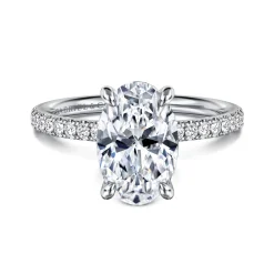 Best Gabriel & Co. Twain - 14K White Gold Oval Diamond Engagement Ring