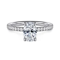 Gabriel & Co. Twain - 14K White Gold Oval Diamond Engagement Ring