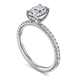 Gabriel & Co. Twain - 14K White Gold Oval Diamond Engagement Ring