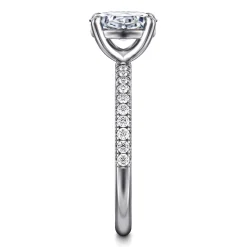 Gabriel & Co. Twain - 14K White Gold Oval Diamond Engagement Ring