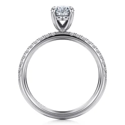 Gabriel & Co. Twain - 14K White Gold Oval Diamond Engagement Ring