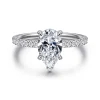 Sale Gabriel & Co. Twain - 14K White Gold Pear Shape Diamond Engagement Ring