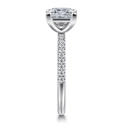Hot Gabriel & Co. Twain - 14K White Gold Princess Cut Diamond Engagement Ring