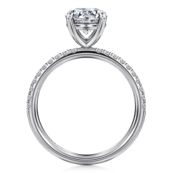 Outlet Gabriel & Co. Twain - 18K White Gold Round Diamond Engagement Ring