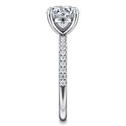 Hot Gabriel & Co. Twain - 14K White Gold Round Diamond Engagement Ring