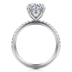 Hot Gabriel & Co. Twain - 14K White Gold Round Diamond Engagement Ring