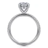 Discount Gabriel & Co. Twain - 14K White Gold Round Diamond Engagement Ring