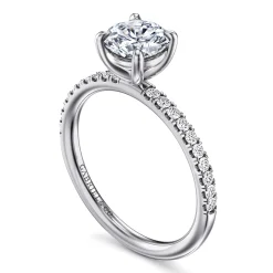 Online Gabriel & Co. Twain - 14K White Gold Round Diamond Engagement Ring