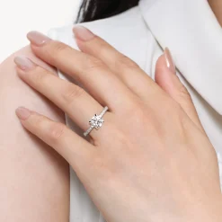 Online Gabriel & Co. Twain - 14K White Gold Round Diamond Engagement Ring