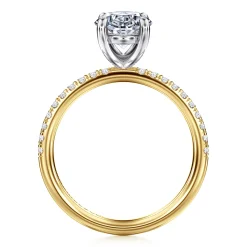 Online Gabriel & Co. Twain - 14K White-Yellow Gold Oval Diamond Engagement Ring