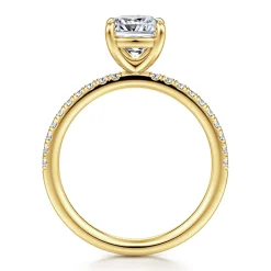 Gabriel & Co. Twain - 14K Yellow Gold Cushion Cut Diamond Engagement Ring