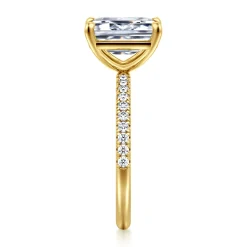 Gabriel & Co. Twain - 14K Yellow Gold Emerald Cut Diamond Engagement Ring