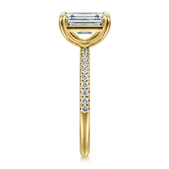 Online Gabriel & Co. Twain - 14K Yellow Gold Emerald Cut Diamond Engagement Ring