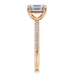 Clearance Gabriel & Co. Twain - 14K Yellow Gold Emerald Cut Diamond Engagement Ring