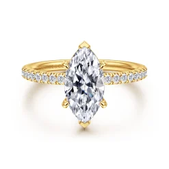 Discount Gabriel & Co. Twain - 18K Yellow Gold Marquise Shape Diamond Engagement Ring