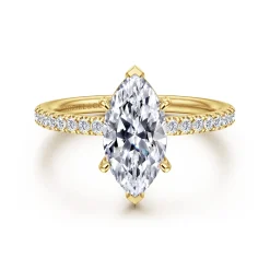 Outlet Gabriel & Co. Twain - 14K Yellow Gold Marquise Shape Diamond Engagement Ring