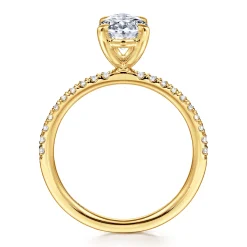 Outlet Gabriel & Co. Twain - 18K Yellow Gold Oval Diamond Engagement Ring