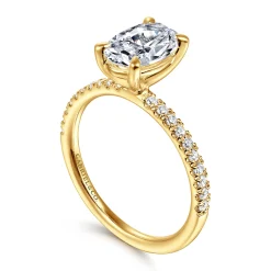 Outlet Gabriel & Co. Twain - 18K Yellow Gold Oval Diamond Engagement Ring