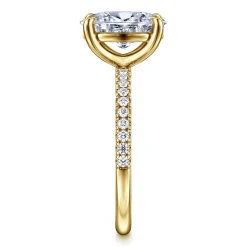 Sale Gabriel & Co. Twain - 14K Yellow Gold Oval Diamond Engagement Ring