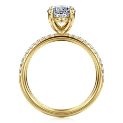 Sale Gabriel & Co. Twain - 14K Yellow Gold Oval Diamond Engagement Ring