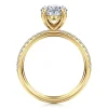 Clearance Gabriel & Co. Twain - 14K Yellow Gold Oval Diamond Engagement Ring