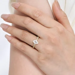 Online Gabriel & Co. Twain - 14K Yellow Gold Oval Diamond Engagement Ring