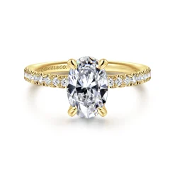 Online Gabriel & Co. Twain - 14K Yellow Gold Oval Diamond Engagement Ring