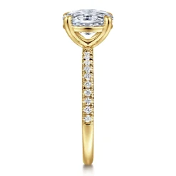 Online Gabriel & Co. Twain - 14K Yellow Gold Oval Diamond Engagement Ring