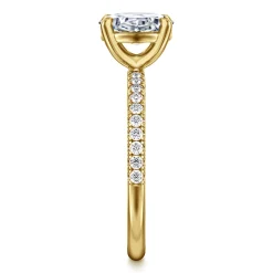 Clearance Gabriel & Co. Twain - 14K Yellow Gold Oval Diamond Engagement Ring