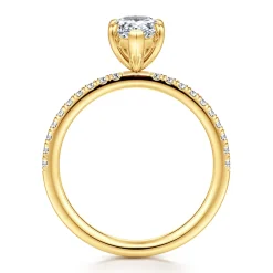 New Gabriel & Co. Twain - 18K Yellow Gold Pear Shape Diamond Engagement Ring