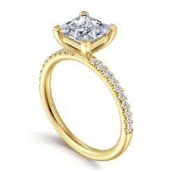 Gabriel & Co. Twain - 14K Yellow Gold Princess Cut Diamond Engagement Ring