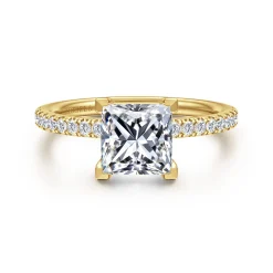 Gabriel & Co. Twain - 14K Yellow Gold Princess Cut Diamond Engagement Ring